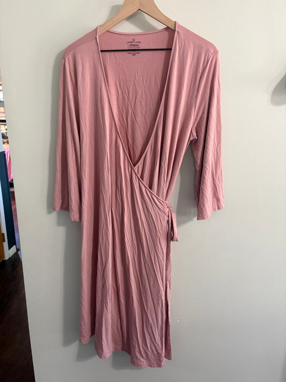 Caden Lane Women's Bamboo Viscose Maternity Nursing One Size Mauve Robe